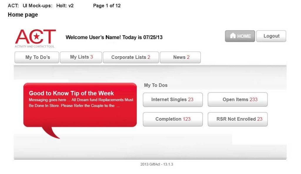 Macy’s Enterprise Wireframes